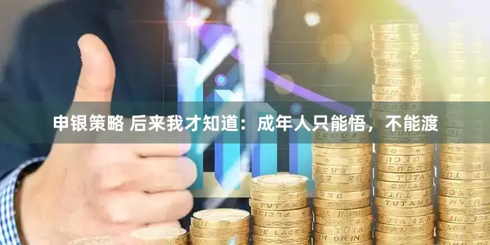 申银策略 后来我才知道:成年人只能悟,不能渡