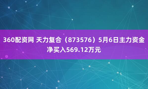360配资网 天力复合（873576）5月6日主力资金净买入569.12万元